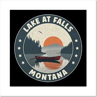 Lake at Falls Montana Sunset Posters and Art